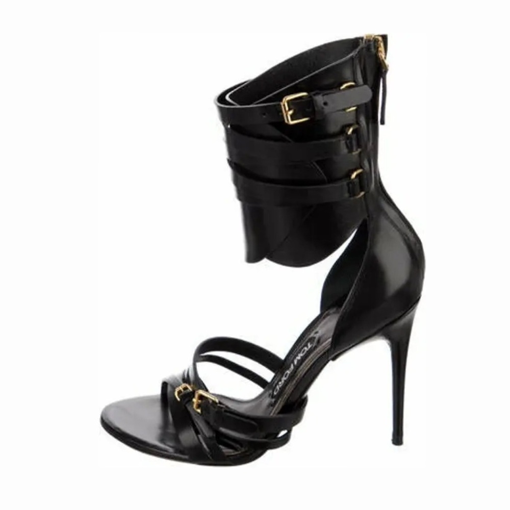 ISO IN SEARCH OF TOM FORD SS13 TRIPLE BUCKLE ANKLE SANDAL HEELS - Picture 2 of 2